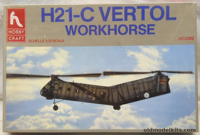 Hobby Craft 1/72 TWO Vertol H-21C Workhorse, HC2302 plastic model kit